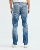 Men's Morrison Jeans Straight Fit Medium Wash Prominent Whiskering PIW Blend 339E014 - 4