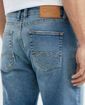 Men's Morrison Jeans Straight Fit Medium Wash Prominent Whiskering PIW Blend 339E014 - 5