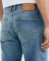Men's Morrison Jeans Straight Fit Medium Wash Prominent Whiskering PIW Blend 339E014 - 5