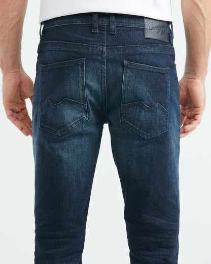 SLIM FIT MID-RISE JEANS IN ULTRA DARK WASH SL0011