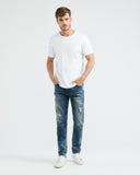 SLIM FIT MID-RISE JEANS IN DARK WASH