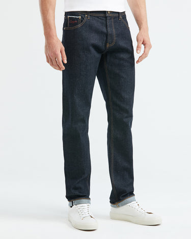 STRAIGHT FIT MID-RISE JEANS IN ULTRA DARK WASH