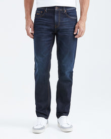 STRAIGHT FIT MID-RISE JEANS IN DARK WASH ST004