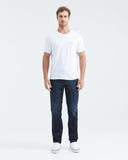 STRAIGHT FIT MID-RISE JEANS IN DARK WASH