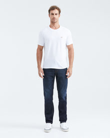 STRAIGHT FIT MID-RISE JEANS IN DARK WASH ST004
