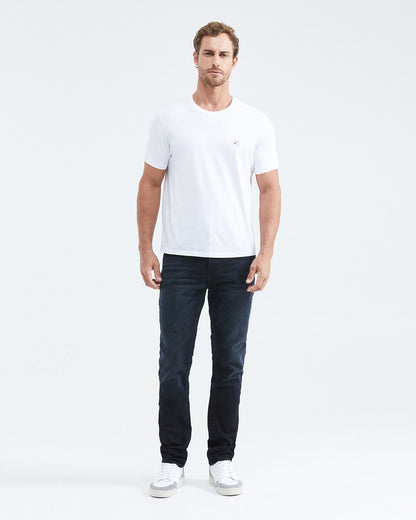 SLIM FIT MID-RISE DARK JEANS IN ULTRA DARK WASH SL007
