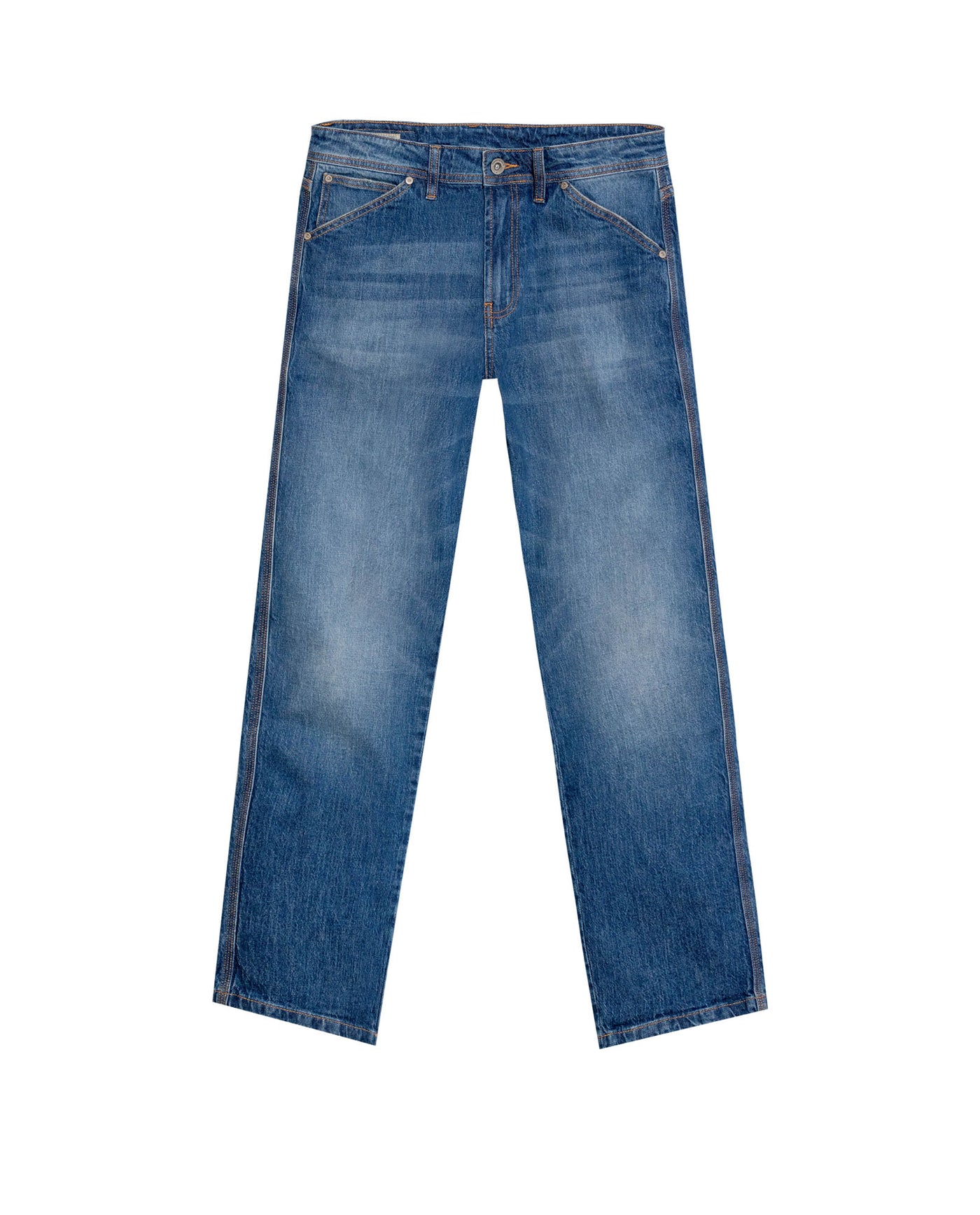 Men's Revenge Relaxed Fit Medium Wash Jeans in Cotton Stretch Blend, Plaza 339G001 - 2