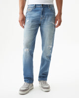 Men's Morrison Slim Light Wash Jeans in Cotton Stretch Blend, Moorings 339G004 - 1