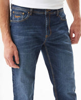 Men's Morrison Straight Fit Dark Wash Jeans in Cotton Stretch Blend, Lighthouse - 4