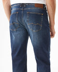 Men's Morrison Straight Fit Dark Wash Jeans in Cotton Stretch Blend, Lighthouse - 5