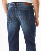 Men's Morrison Straight Fit Dark Wash Jeans in Cotton Stretch Blend, Lighthouse - 5