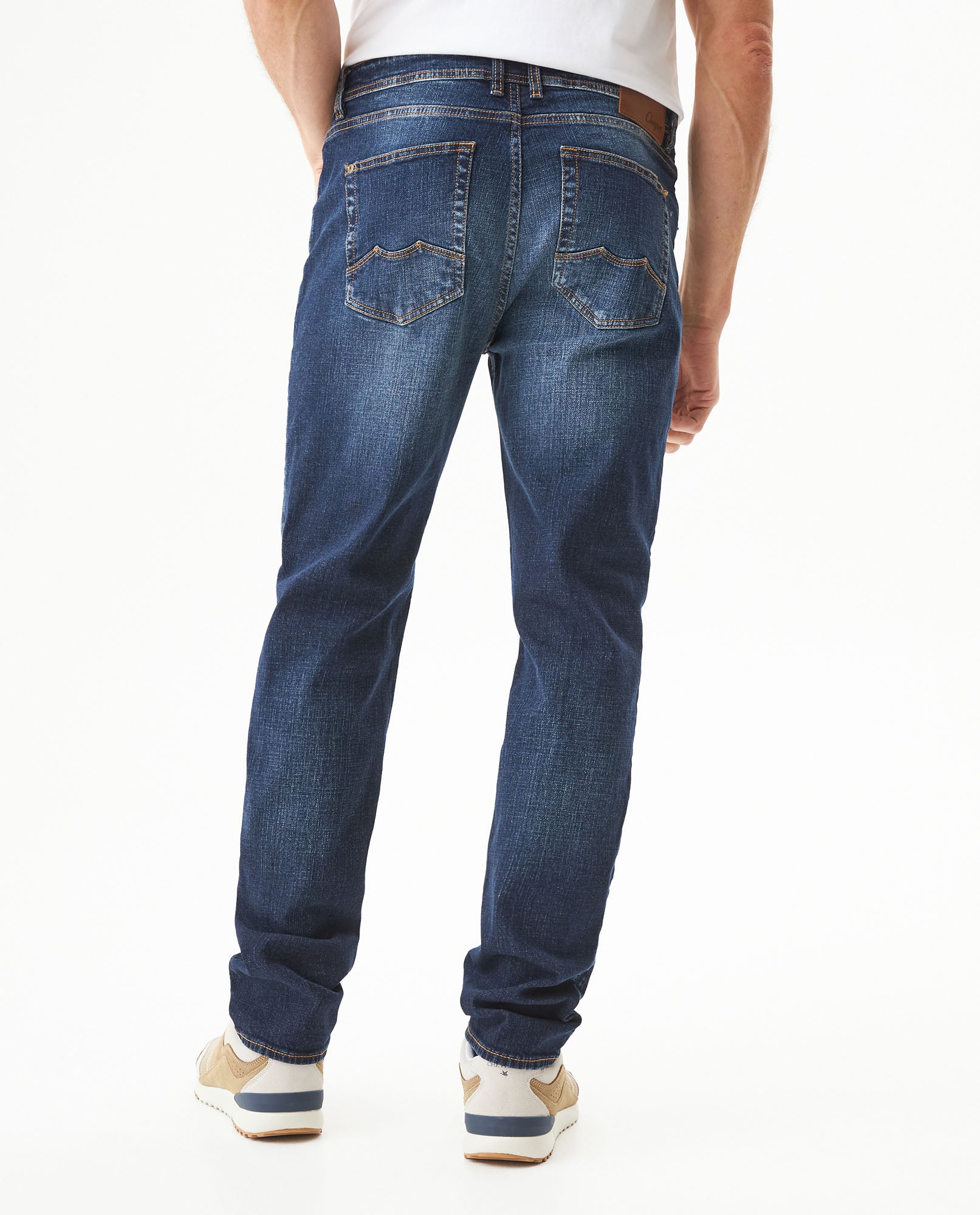 Men's Morrison Straight Fit Dark Wash Jeans in Cotton Stretch Blend, Lighthouse - 6