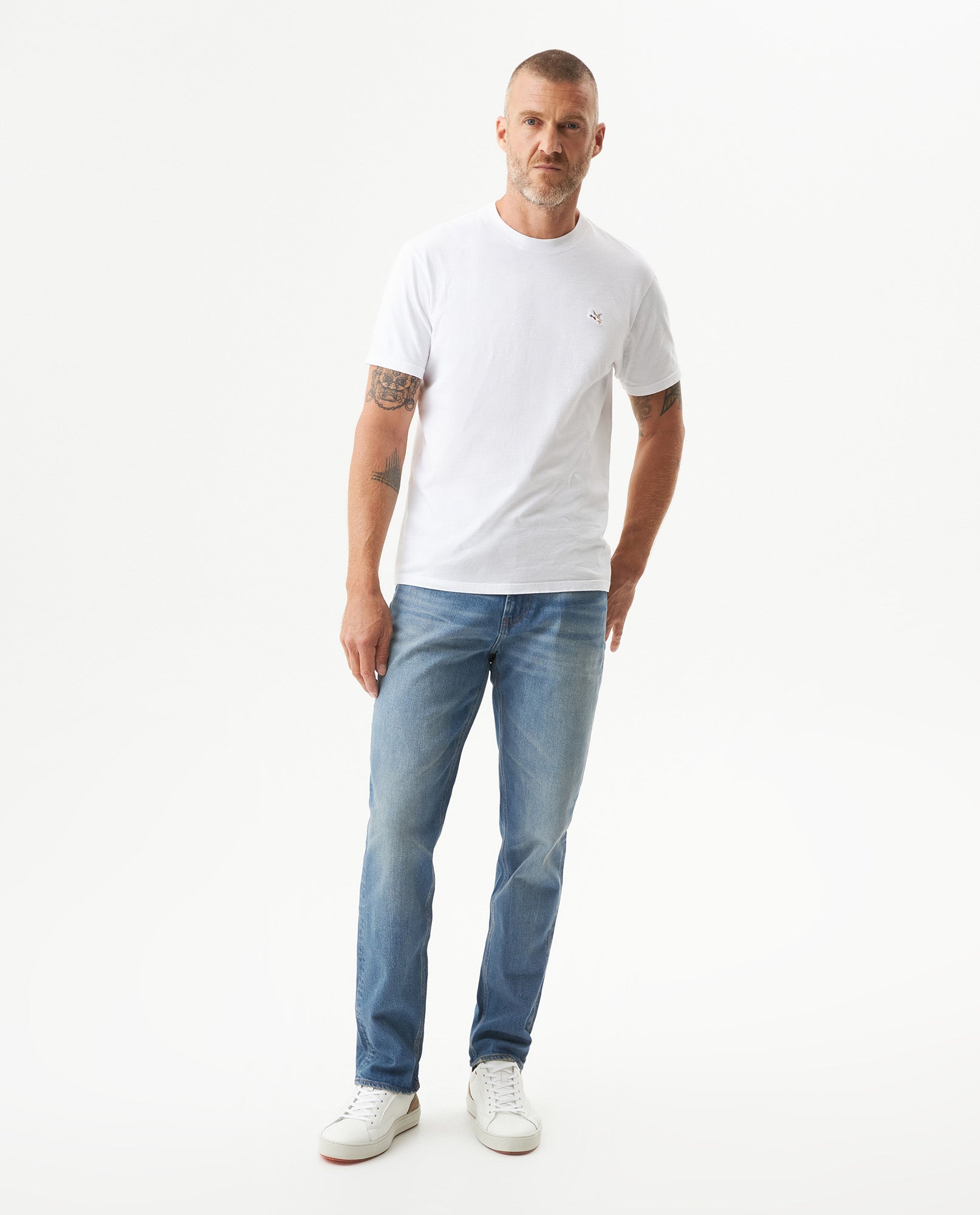 Men's Morrison Slim Medium Wash Classic Jeans in Cotton Stretch Blend, Waypoint - 3