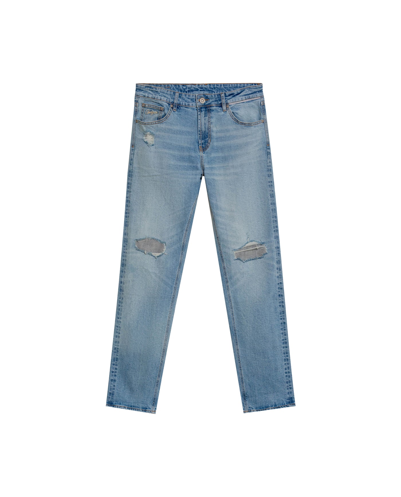 Men's Morrison Slim Fit Light Wash Jeans in Cotton Stretch Blend, Radiant 339G012 - 2