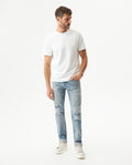Men's Morrison Slim Fit Light Wash Jeans in Cotton Stretch Blend, Radiant 339G012 - 3