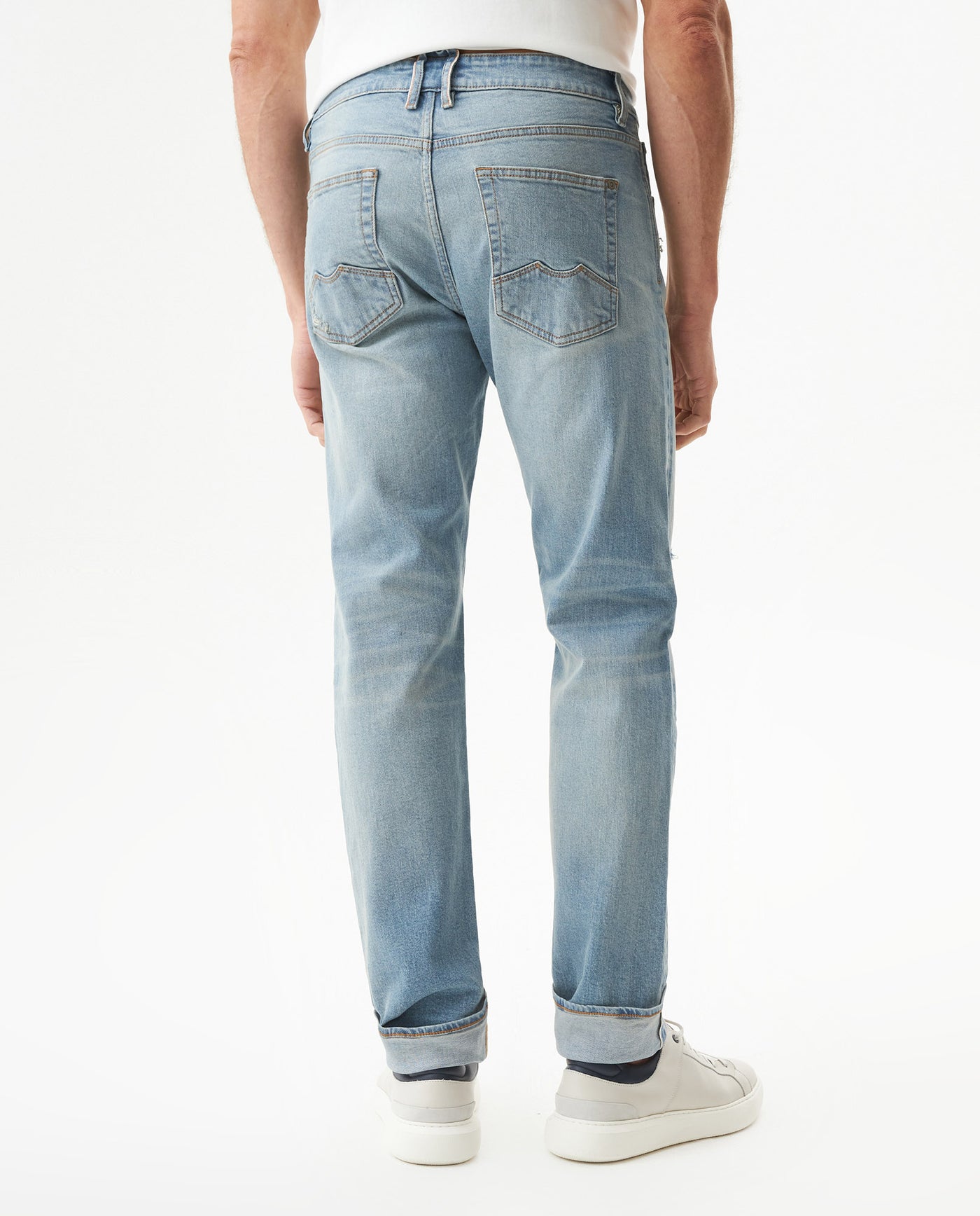 Men's Morrison Slim Fit Light Wash Jeans in Cotton Stretch Blend, Radiant 339G012 - 5