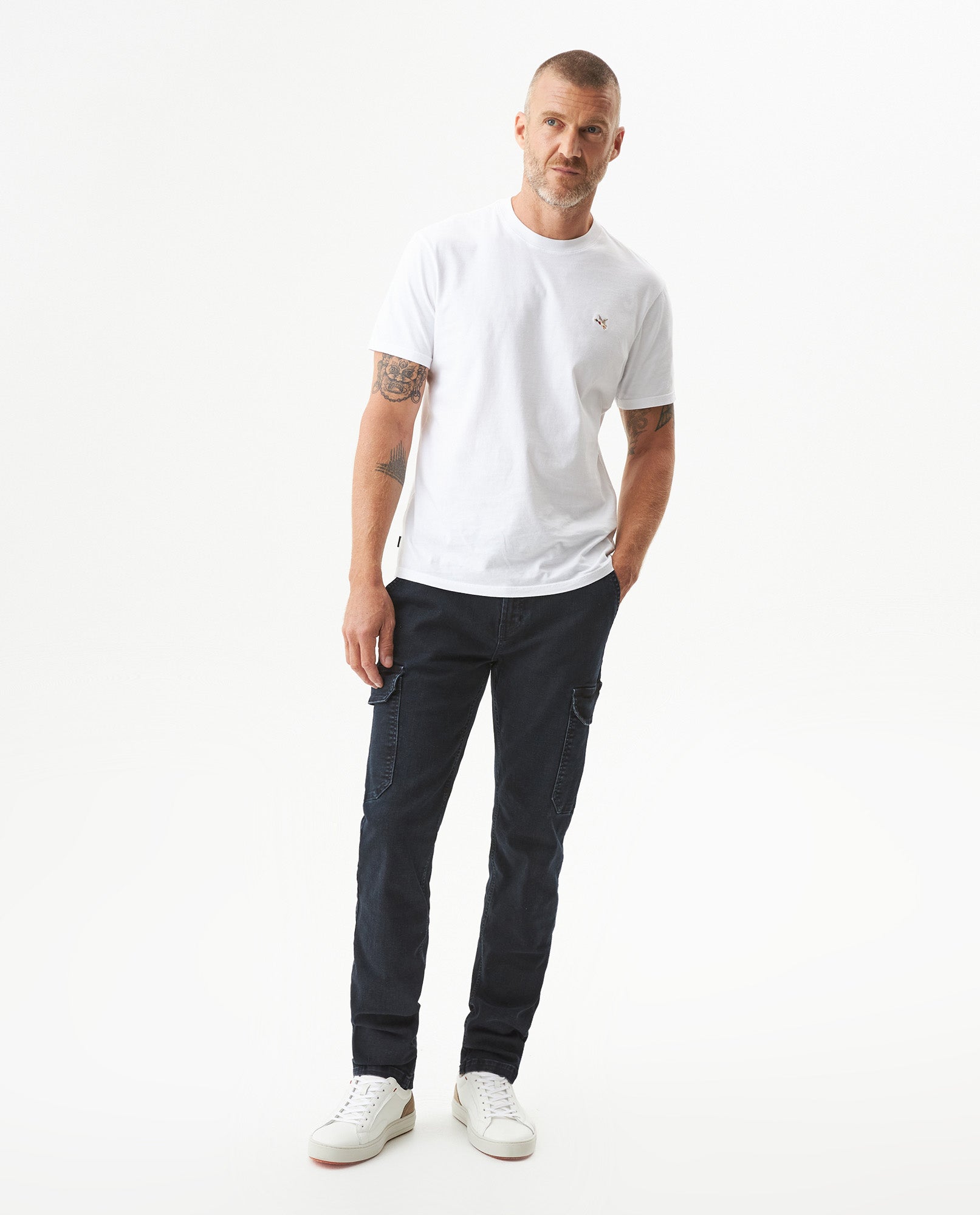 Men's Morrison Cargo Slim Fit Ultra Dark in Recycled Cotton Blend, Sparkle 339G015 - 3