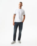 Men's Morrison Straight Ultra Dark Classic Jeans in Cotton Stretch Blend, Jetty - 3