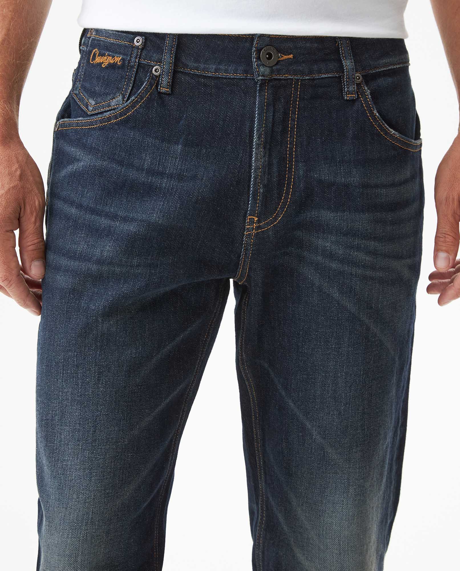 Men's Morrison Straight Ultra Dark Classic Jeans in Cotton Stretch Blend, Jetty - 4