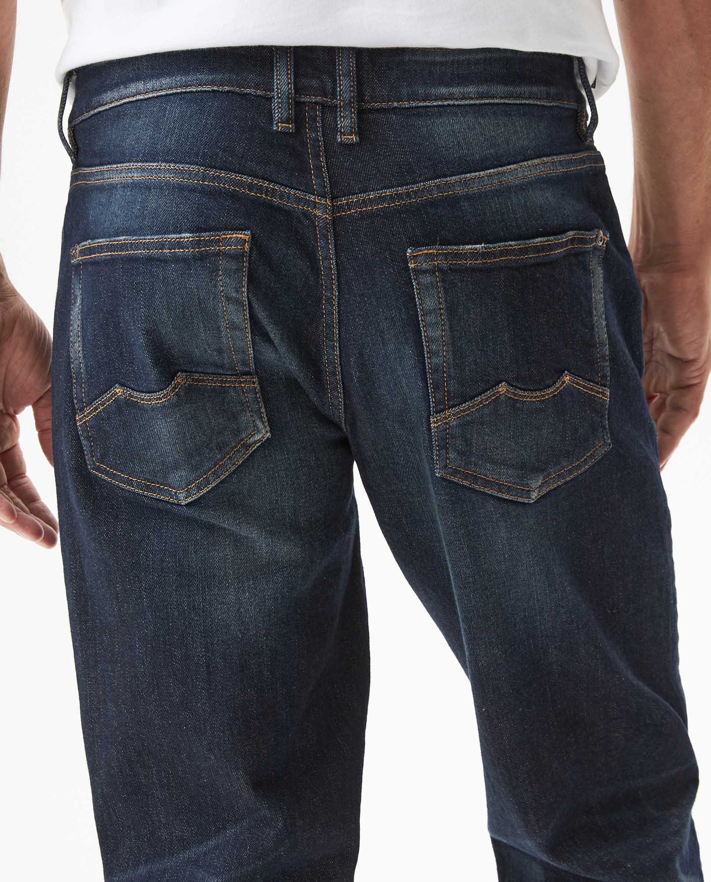Men's Morrison Straight Ultra Dark Classic Jeans in Cotton Stretch Blend, Jetty - 6