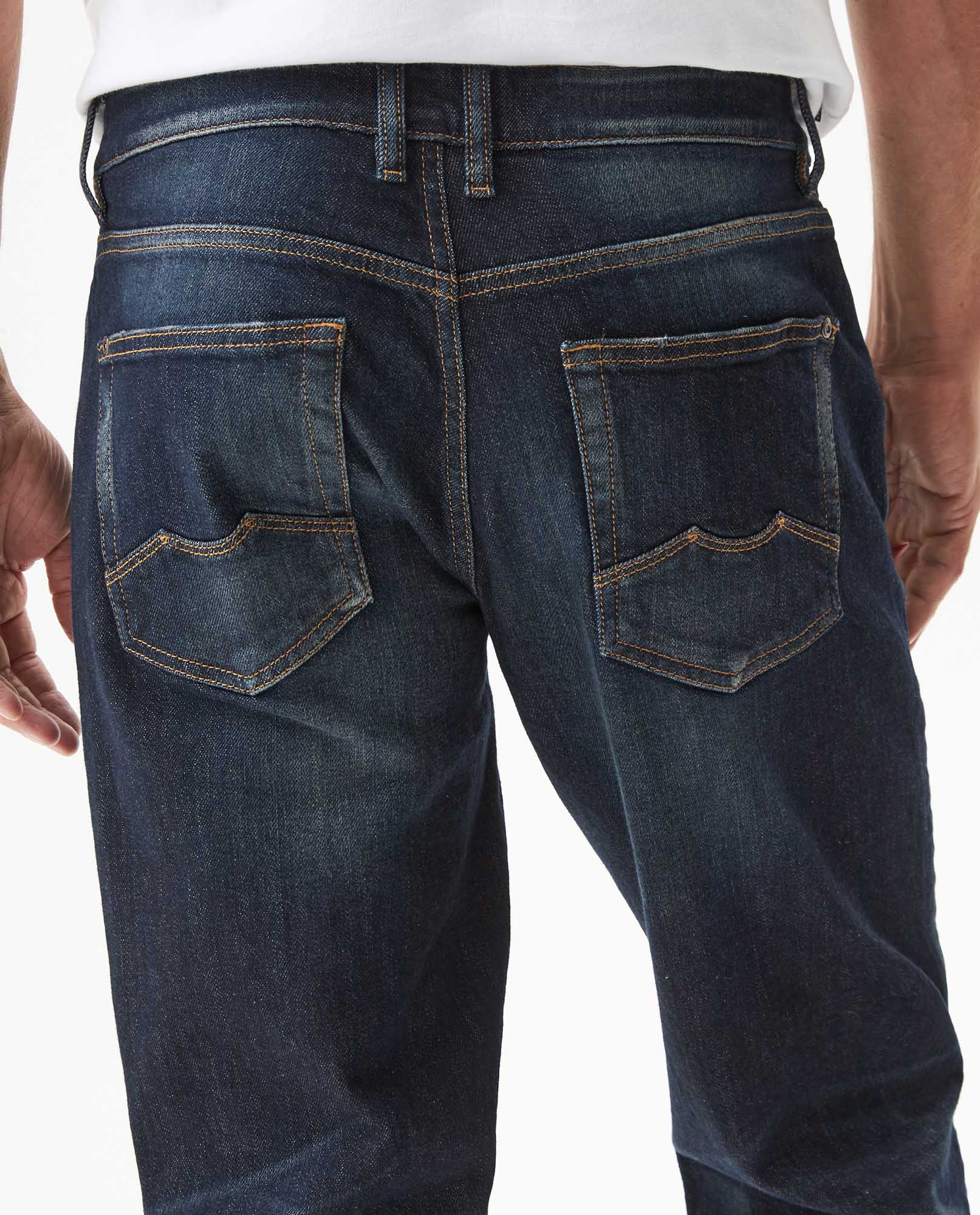 Men's Morrison Straight Ultra Dark Classic Jeans in Cotton Stretch Blend, Jetty - 6