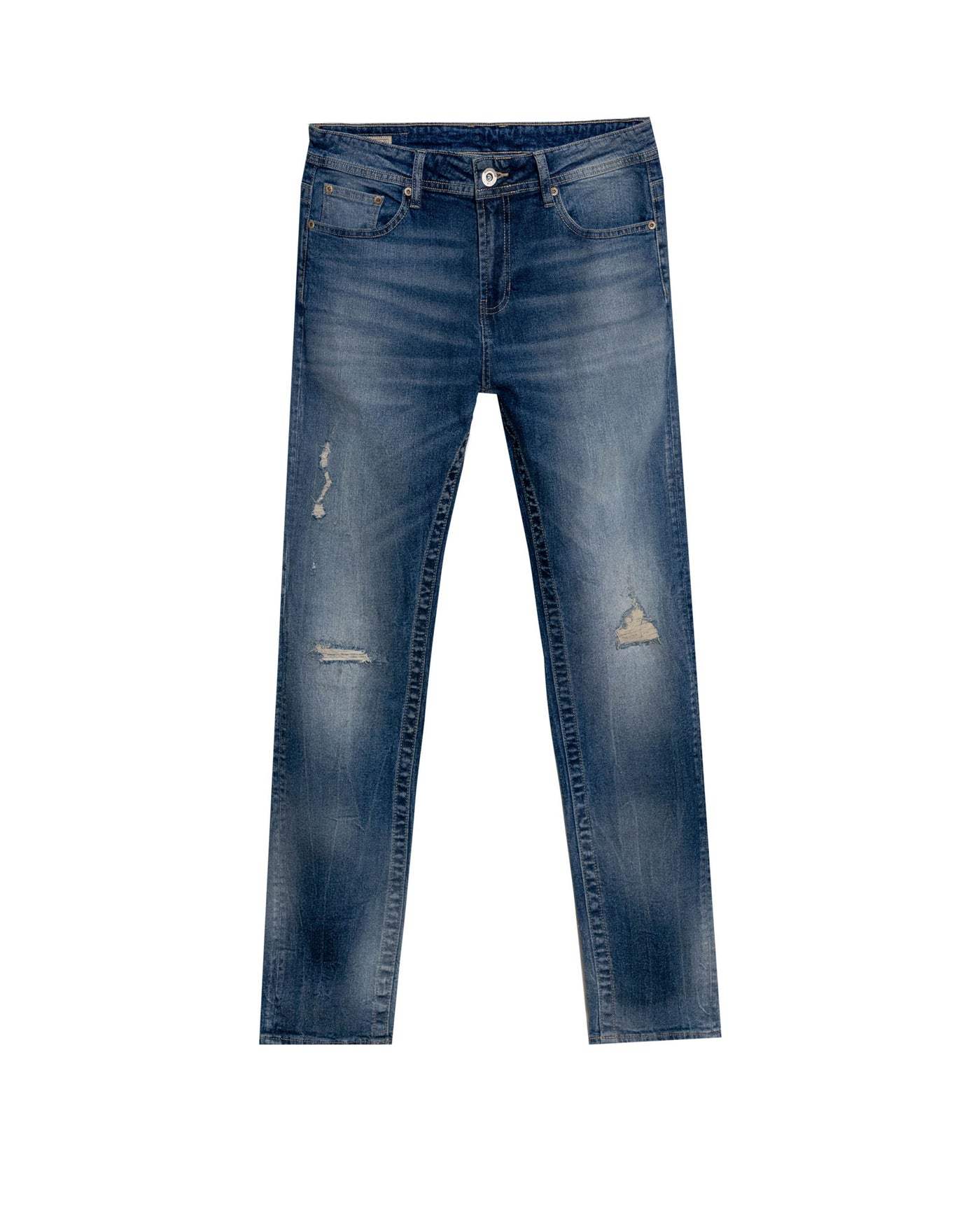 Men's Famous Skinny Fit Medium Wash Jeans in Organic-Cotton Stretch Blend, Festivity 339G021 - 2