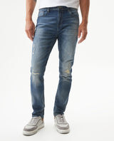 Men's Famous Skinny Fit Medium Wash Jeans in Organic-Cotton Stretch Blend, Festivity 339G021 - 1