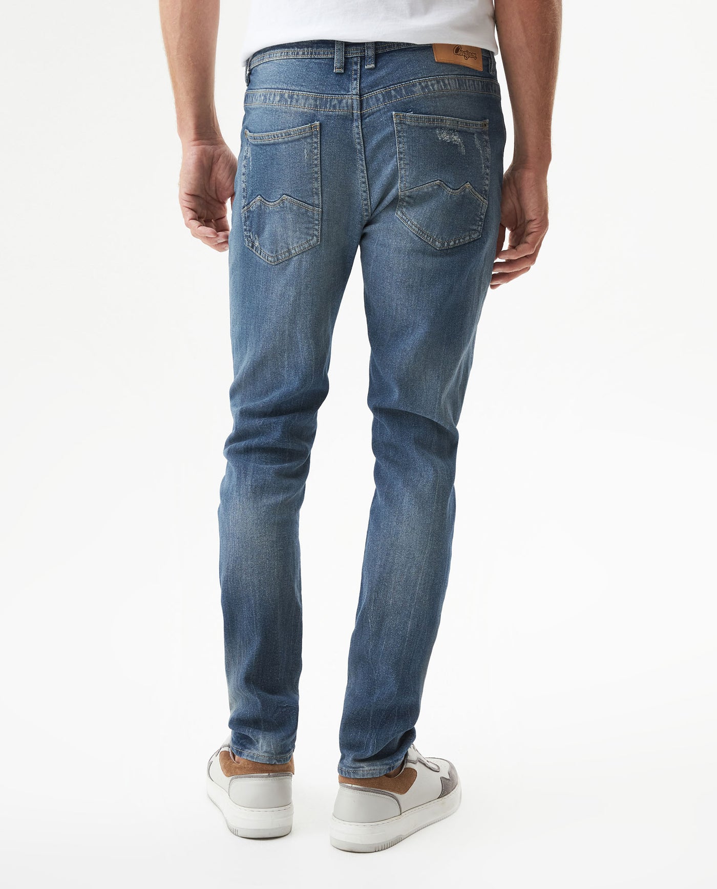 Men's Famous Skinny Fit Medium Wash Jeans in Organic-Cotton Stretch Blend, Festivity 339G021 - 5