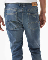 Men's Famous Skinny Fit Medium Wash Jeans in Organic-Cotton Stretch Blend, Festivity 339G021 - 6