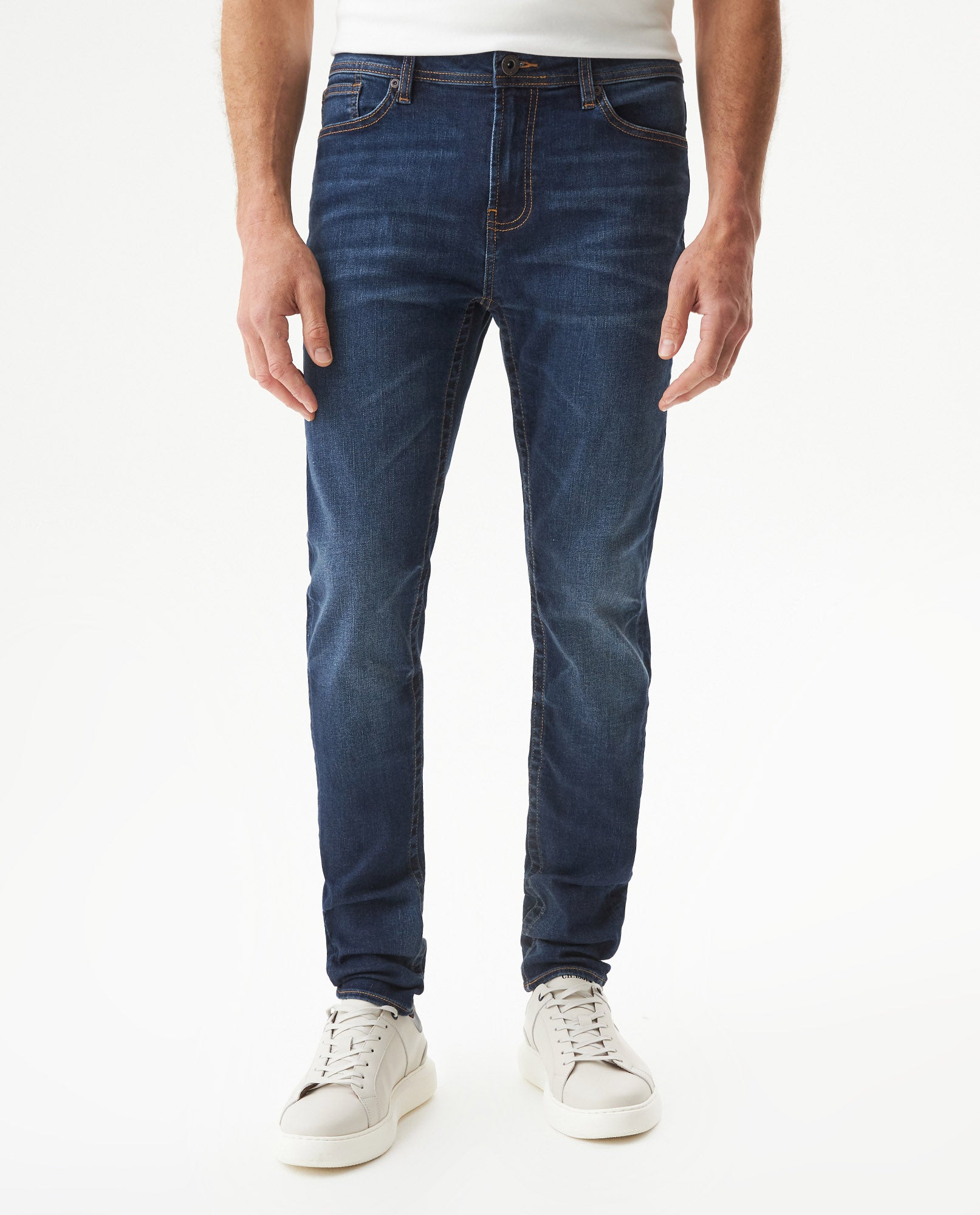 Men's Famous Dark Wash Skinny Fit Jeans in Cotton-Recycled Polyester Blend, Horizon 339G025 - 2