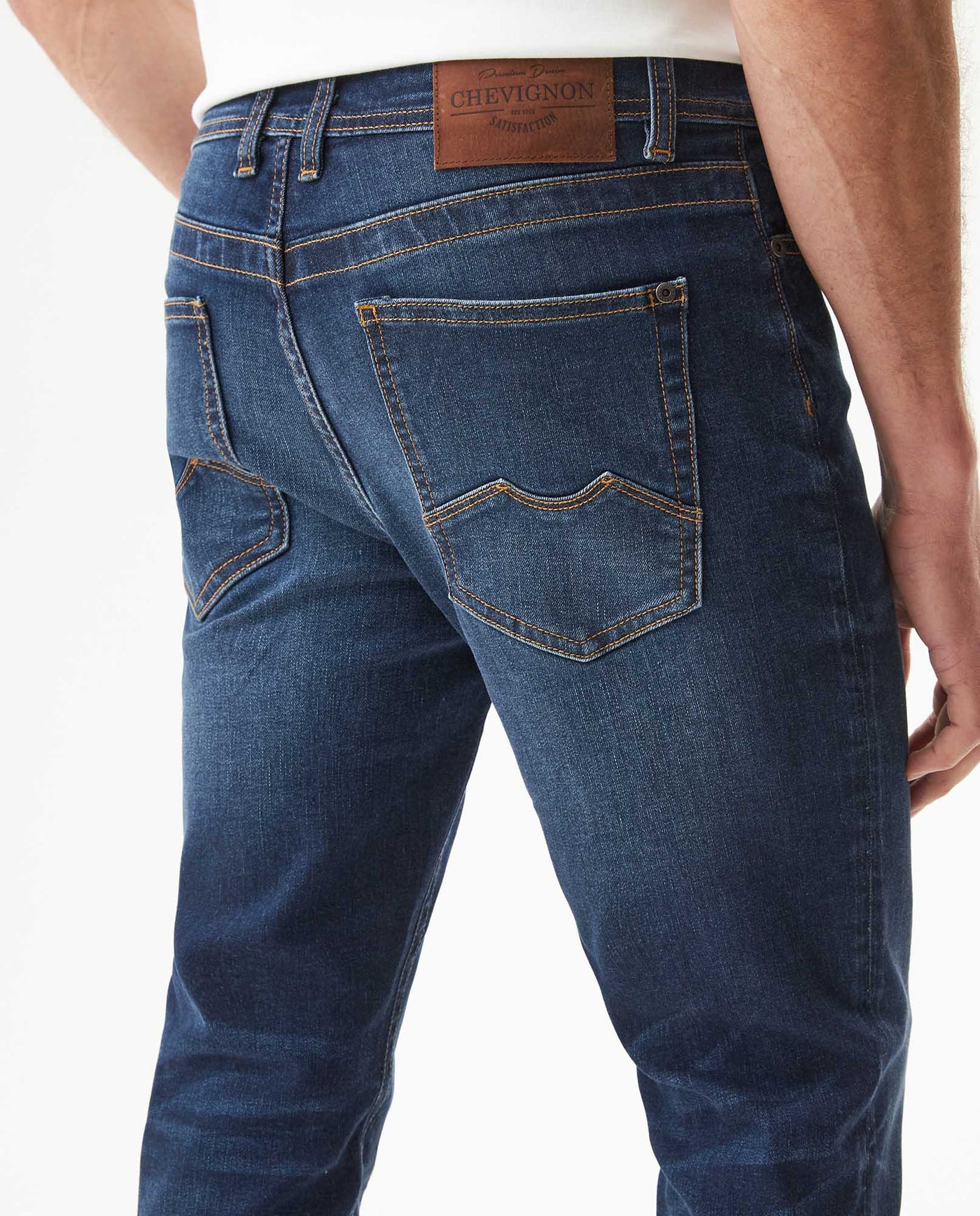 Men's Famous Dark Wash Skinny Fit Jeans in Cotton-Recycled Polyester Blend, Horizon 339G025 - 6