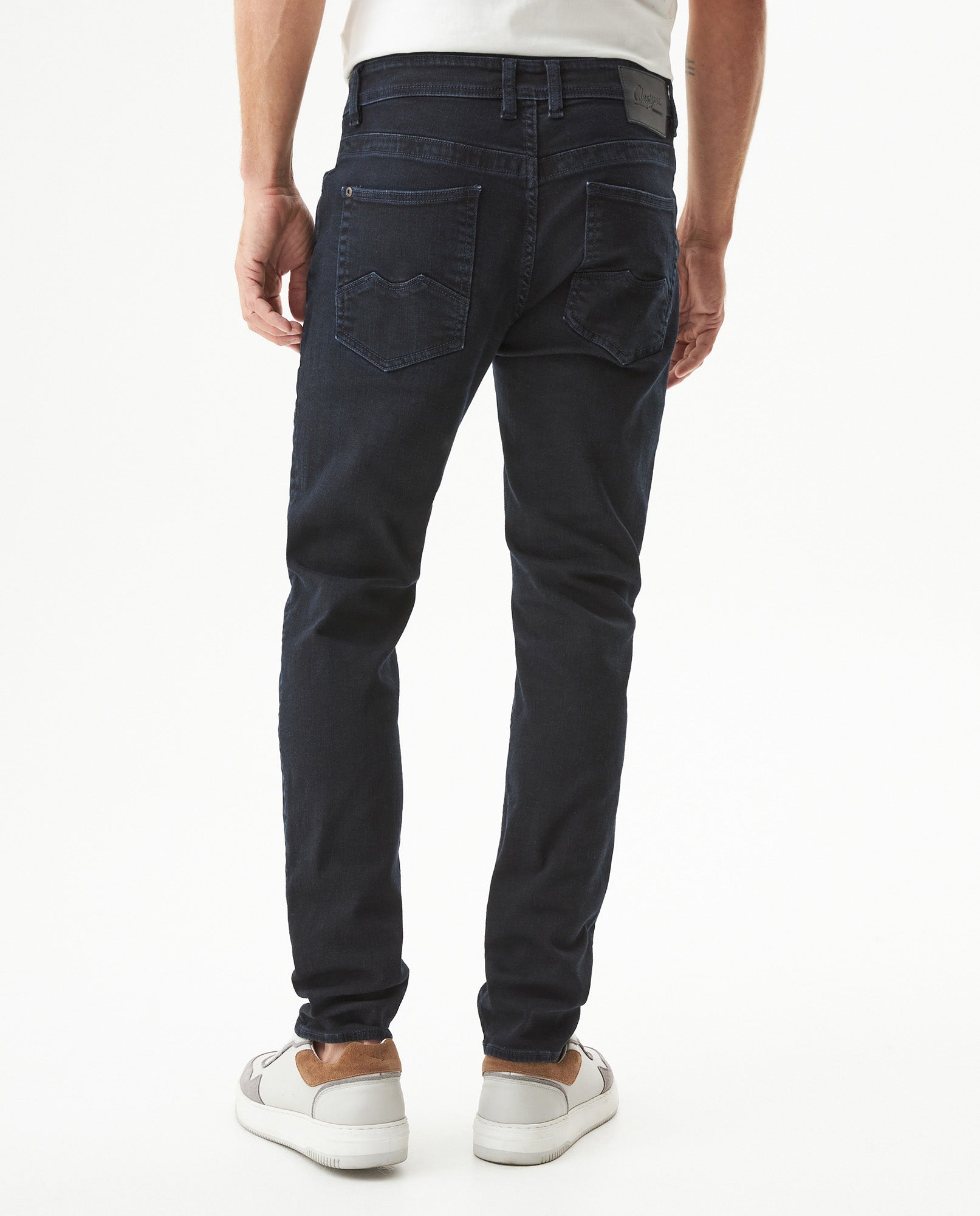 Men's Famous Skinny Fit Ultra Dark Wash Jeans in Cotton-Recycled Cotton Blend, Harbor 339G027 - 5