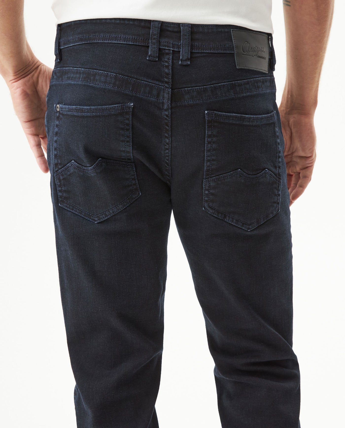 Men's Famous Skinny Fit Ultra Dark Wash Jeans in Cotton-Recycled Cotton Blend, Harbor 339G027 - 6