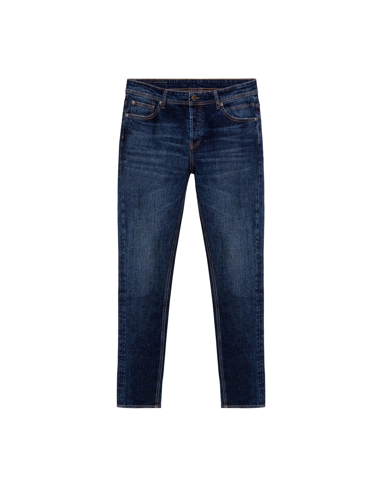 Men's Rider Skinny Fit Dark Wash Jeans in Cotton Stretch Blend, Ceremony 339G030 - 2