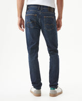 Men's Rider Skinny Fit Dark Wash Jeans in Cotton Stretch Blend, Ceremony 339G030 - 6