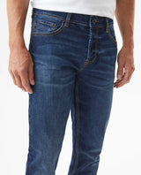 Men's Rider Dark Wash Skinny Fit Jeans in Cotton-Recycled Polyester Blend, Archor - 4