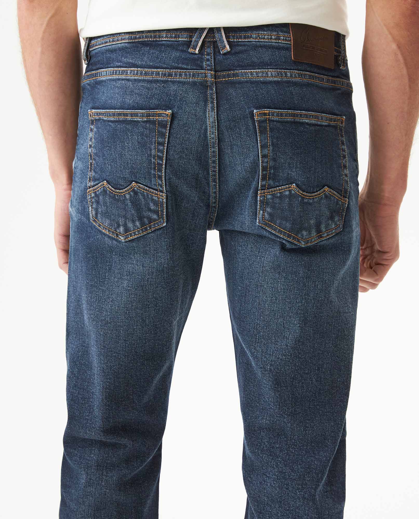 Men's Rider Skinny Fit Ultra Dark Wash Jeans in Cotton, Finery - 6