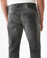 Men's Rider Skinny Fit Gray Wash Jeans in Cotton-Polyester Stretch Blend, Deepwater - 6