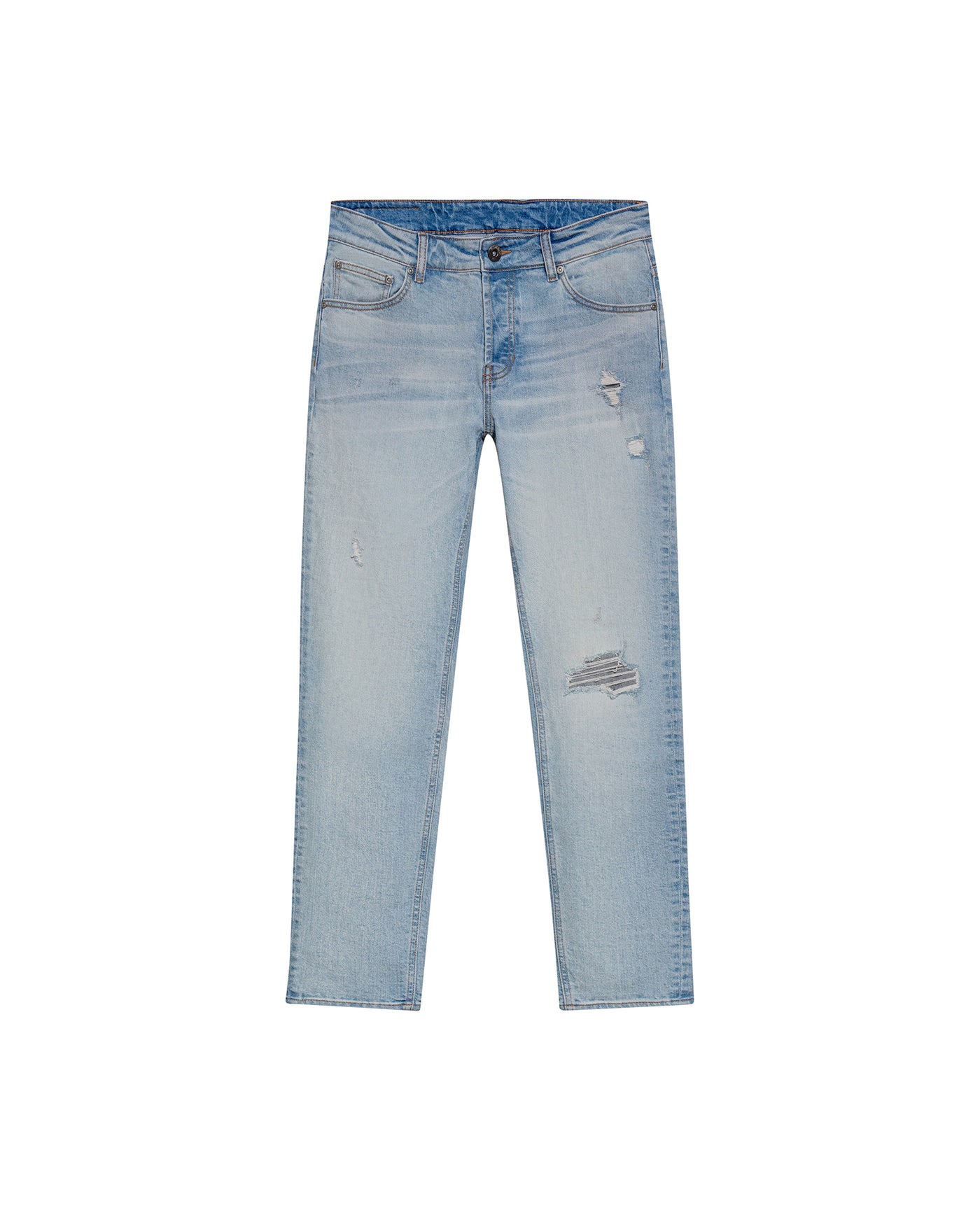 Men's Famous Skinny Fit Light Wash Jeans in Cotton Stretch Blend, Windward - 1