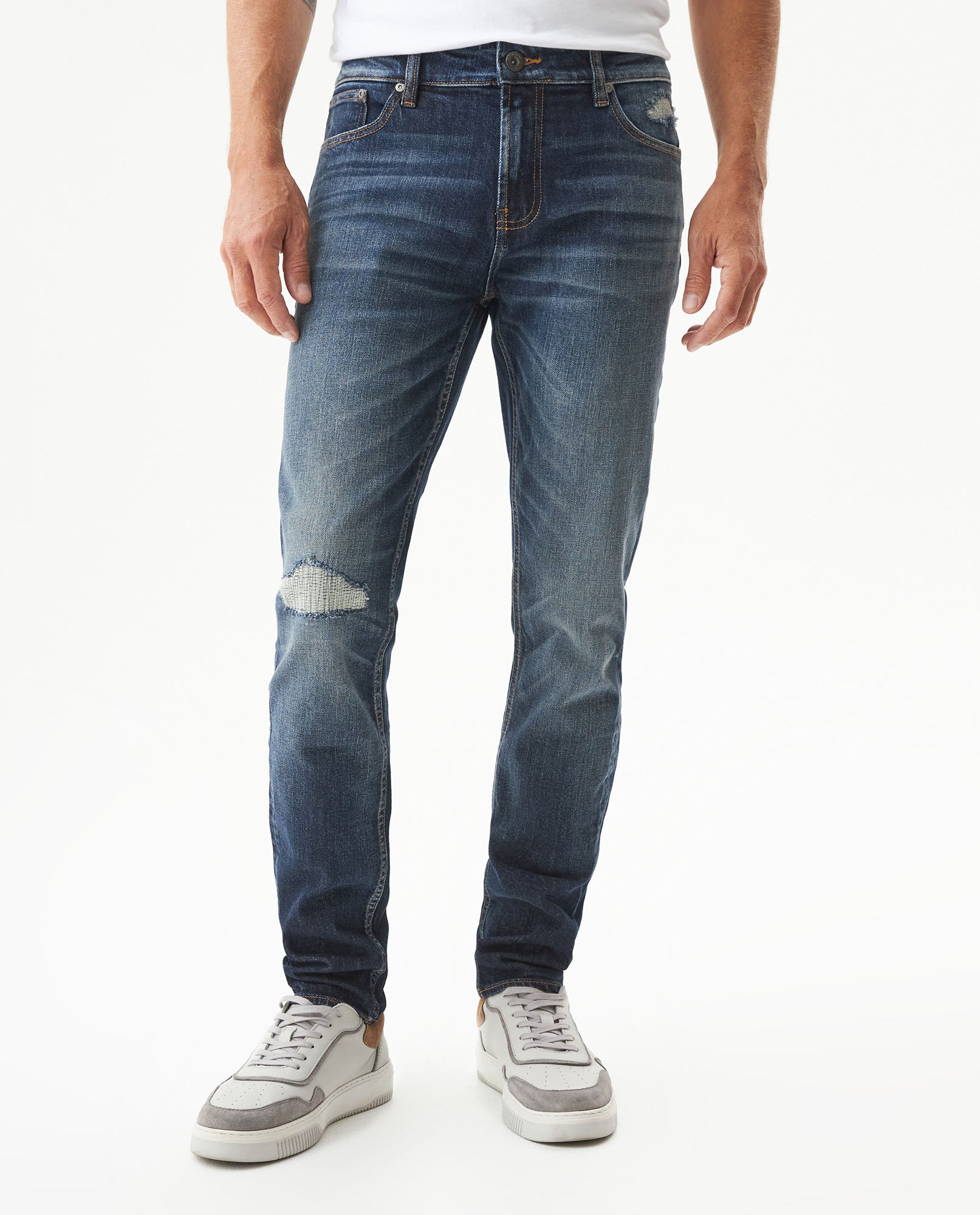 Men's Rider Dark Wash Super Slim Fit Jeans in Cotton Stretch Blend, Expedition 339G036 - 1