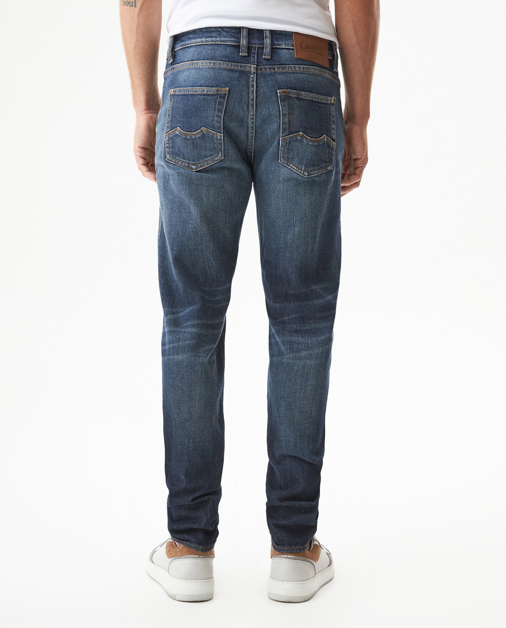 Men's Rider Dark Wash Super Slim Fit Jeans in Cotton Stretch Blend, Expedition 339G036 - 5