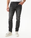 Men's Rider Skinny Fit Gray Wash Jeans in Cotton-Polyester-Viscose Stretch Blend, Journey 339G037 - 1
