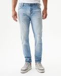 Men's Rider Skinny Light Wash Jeans in Cotton Stretch Blend, Voyage 339G038 - 1