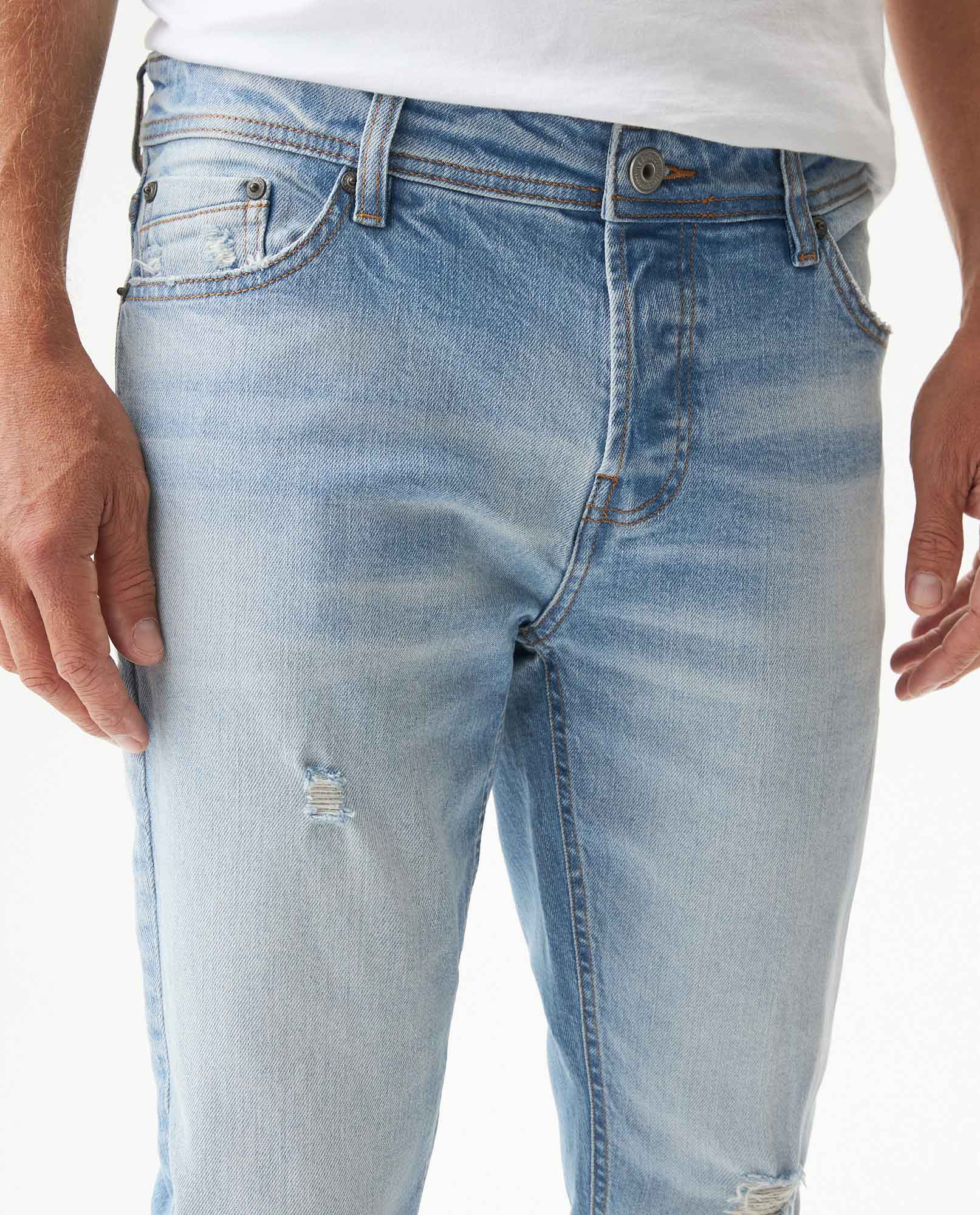 Men's Rider Skinny Light Wash Jeans in Cotton Stretch Blend, Voyage 339G038 - 4