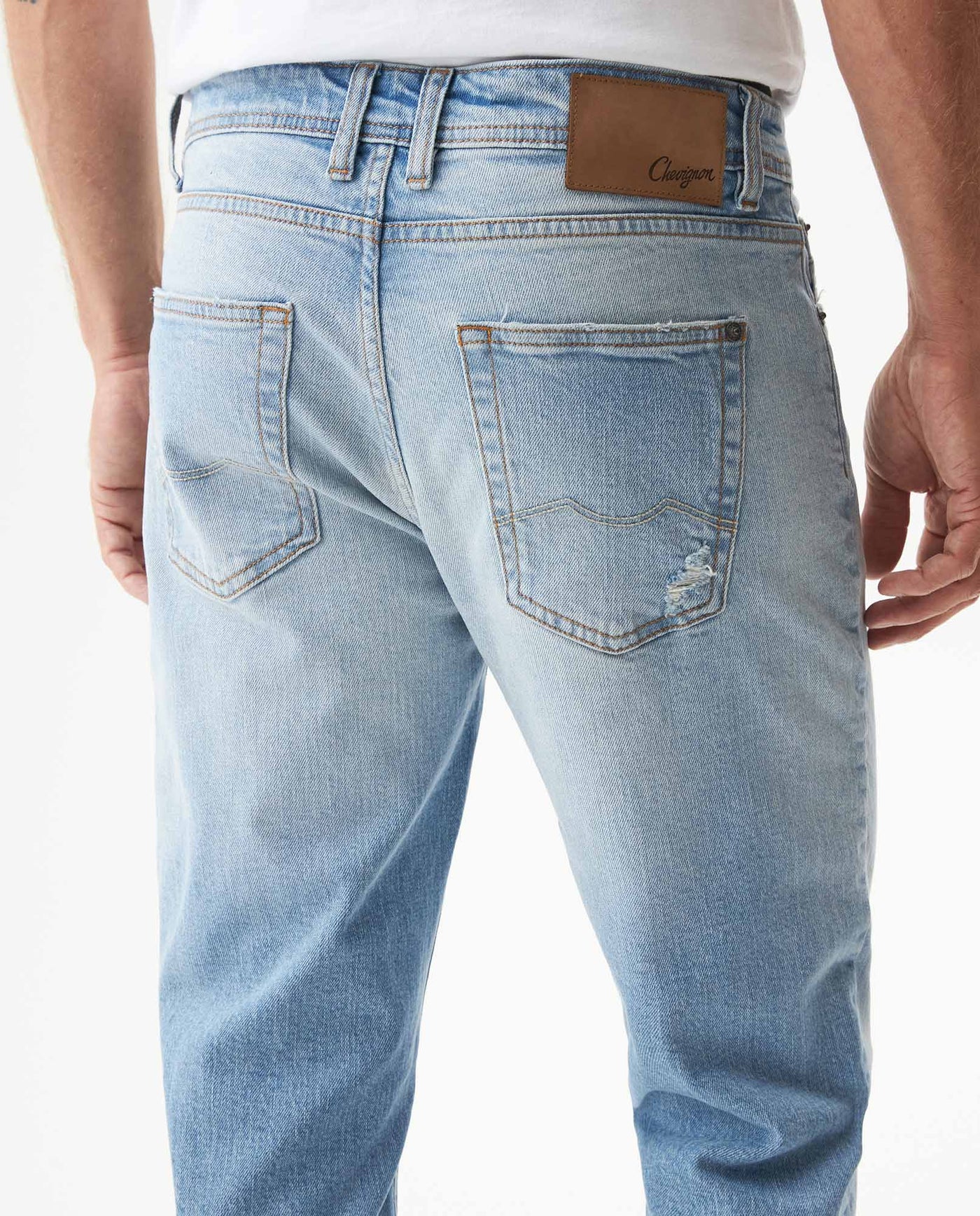 Men's Rider Skinny Light Wash Jeans in Cotton Stretch Blend, Voyage 339G038 - 6