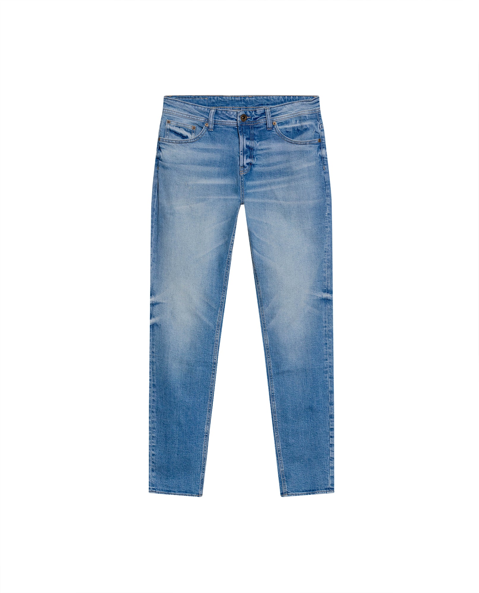 Men's Rider Medium Wash Skinny Fit Jeans in Cotton Stretch Blend, Wharf - 1