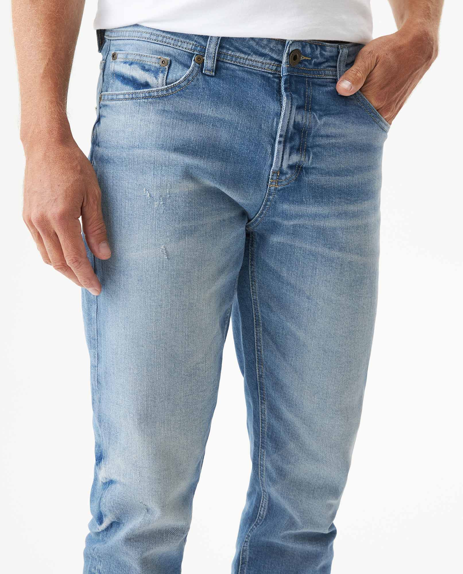 Men's Rider Medium Wash Skinny Fit Jeans in Cotton Stretch Blend, Wharf - 4
