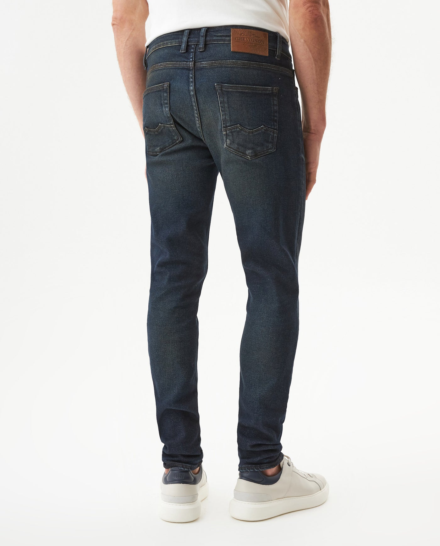 Men's Rider Skinny Fit Dark Wash Jeans in Recycled Cotton Blend, Captain 339G041 - 6