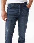 Men's Skinny Rider Ultra Dark Wash Jeans in Cotton, Evening 339G045 - 4