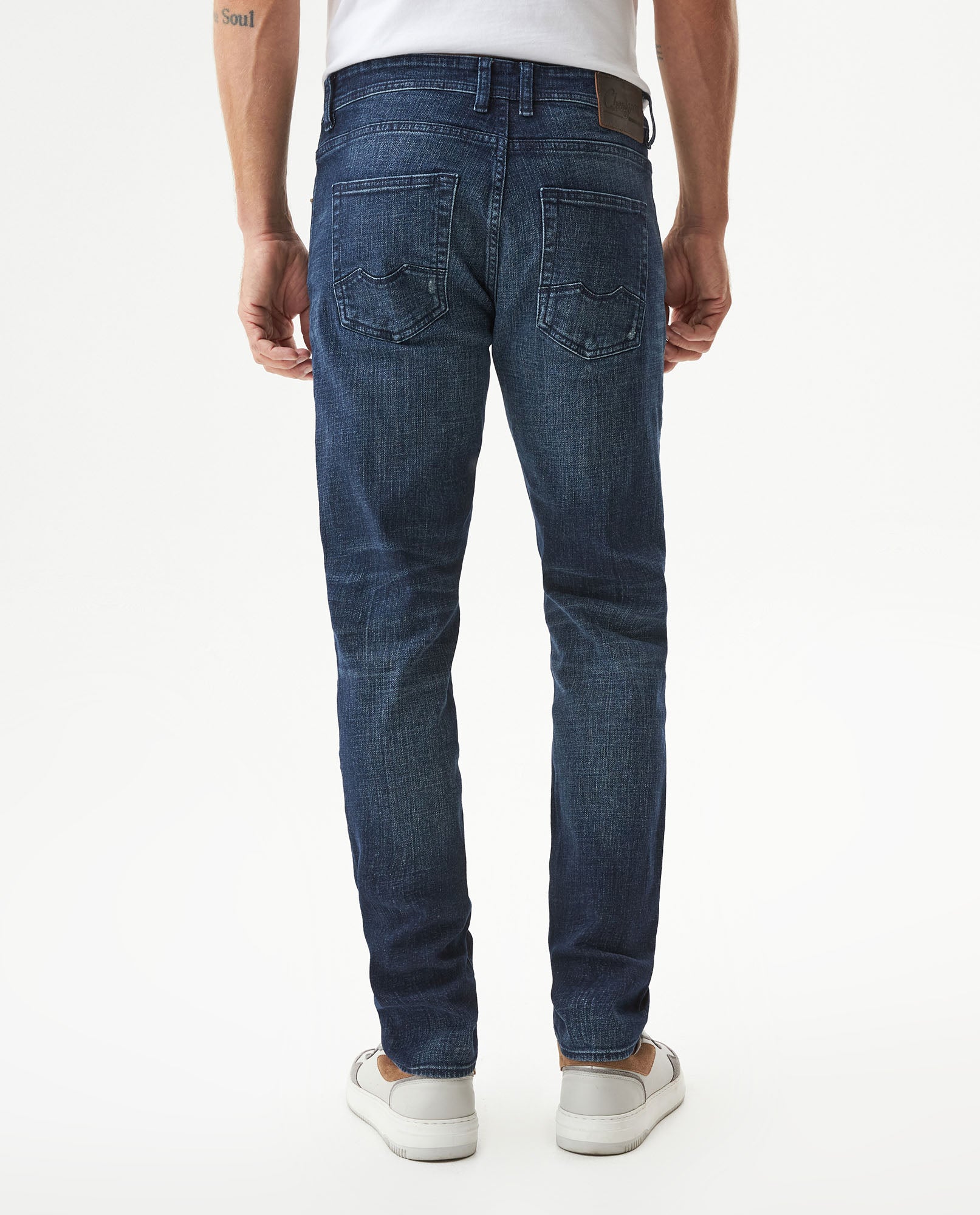 Men's Skinny Rider Ultra Dark Wash Jeans in Cotton, Evening 339G045 - 5